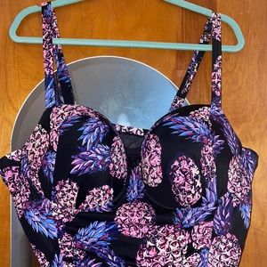 TORRID PINEAPPLE PUSH-UP DEMI SLIM FIX SWIMSUIT